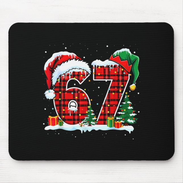 I Survived 67 Days Of School Christmas Funny Teach Mouse Pad (Front)