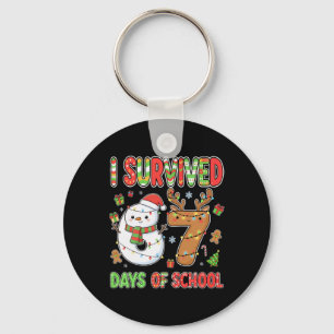 I Survived 67 Days Of School Christmas Meme Funny  Keychain