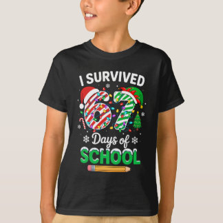 I Survived 67 Days Of School Christmas Teachers St T-Shirt