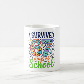 I Survived 67 Days of School Colorful Doodle Mil Coffee Mug