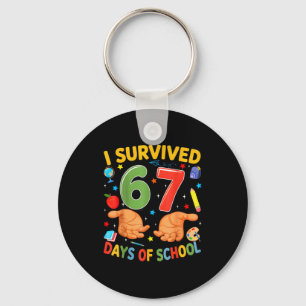 I Survived 67 Days Of School Cool Teacher Design Keychain