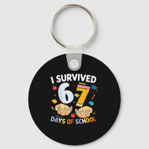 I Survived 67 Days Of School Cool Teacher Design  Keychain