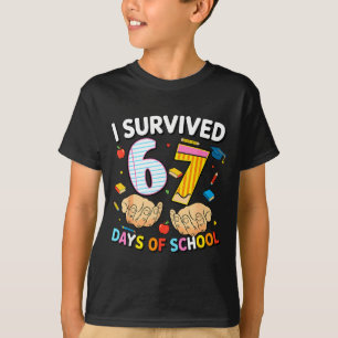 I Survived 67 Days Of School Cool Teacher Design  T-Shirt