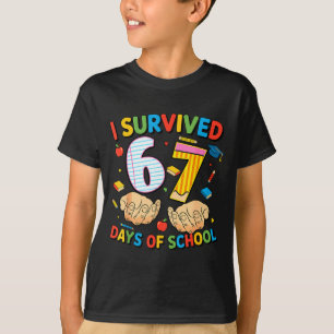 I Survived 67 Days Of School Cool Teacher Design T-Shirt