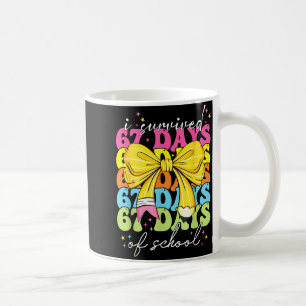 I Survived 67 Days Of School Coquette Bow Student Coffee Mug