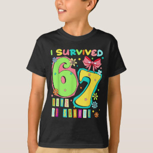 I Survived 67 Days Of School Coquette Bow Teachers T-Shirt