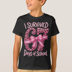 I Survived 67 Days Of School Coquette Girls Women T-Shirt