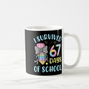 I Survived 67 Days Of School Cute Pastel Pencil Bo Coffee Mug