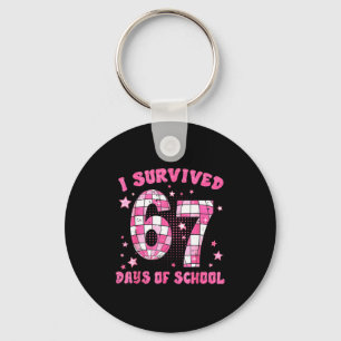 I Survived 67 Days Of School Cute Teacher Six Seve Keychain