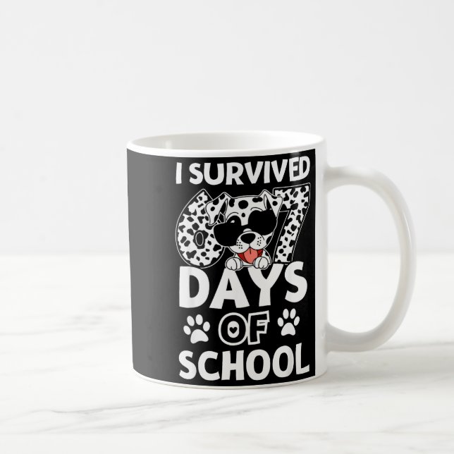 I Survived 67 Days Of School Dabbing Dalmatian Dog Coffee Mug (Right)