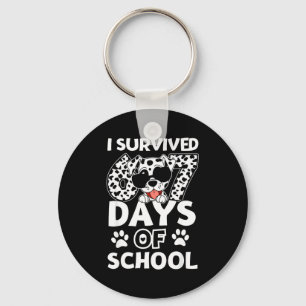 I Survived 67 Days Of School Dabbing Dalmatian Dog Keychain