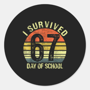 I Survived 67 Days Of School Dabbing Six Seven Mem Classic Round Sticker