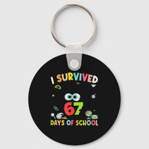 I Survived 67 Days Of School For Kids Girl Teacher Keychain