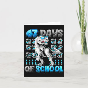 I Survived 67 Days Of School Funny 67 Meme Dinosau Card