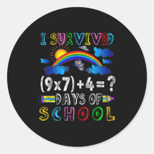 I Survived 67 Days Of School Funny 67 Meme Math Te Classic Round Sticker