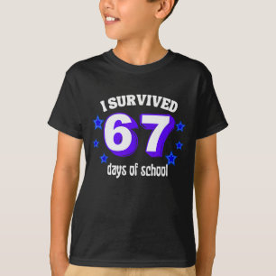 I Survived 67 Days Of School Funny 67 Meme Retro S T-Shirt