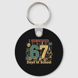 I Survived 67 Days Of School Funny 67 Meme Science Keychain