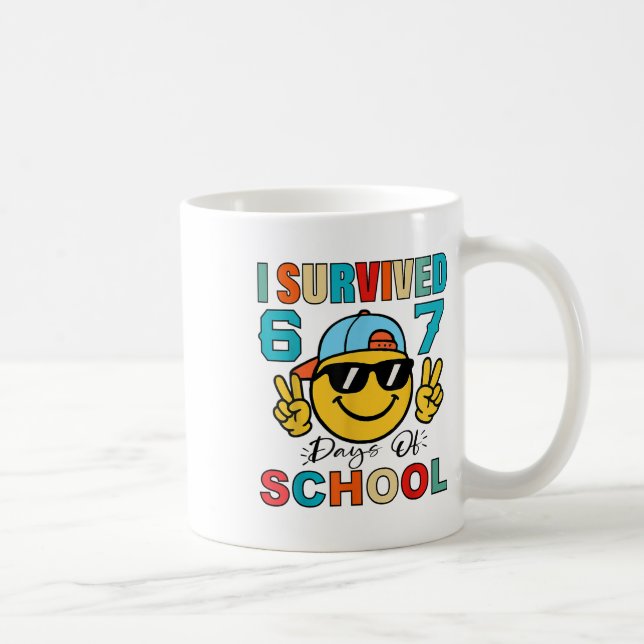 I Survived 67 Days Of School Funny 67 Meme Student Coffee Mug (Right)