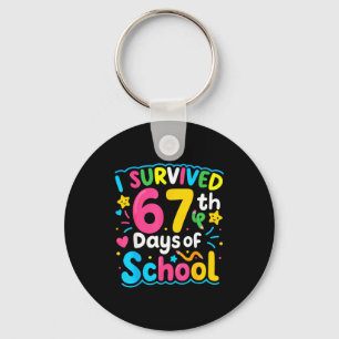 I Survived 67 Days Of School Funny 67 Meme Student Keychain