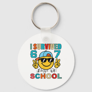 I Survived 67 Days Of School Funny 67 Meme Student Keychain