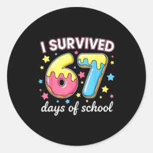 I Survived 67 Days Of School Funny 67 Meme Teacher Classic Round Sticker