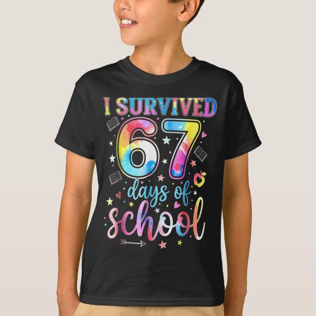 I Survived 67 Days Of School Funny 67 Meme Teacher T-Shirt (Front)