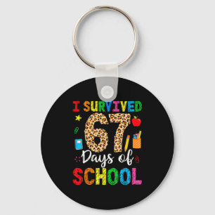 I Survived 67 Days Of School Funny 67 Teacher Stud Keychain