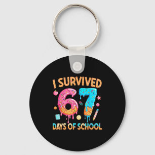 I Survived 67 Days Of School Funny 67 Teacher Stud Keychain