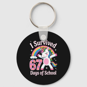 I Survived 67 Days Of School Funny 67 Teachers Kid Keychain