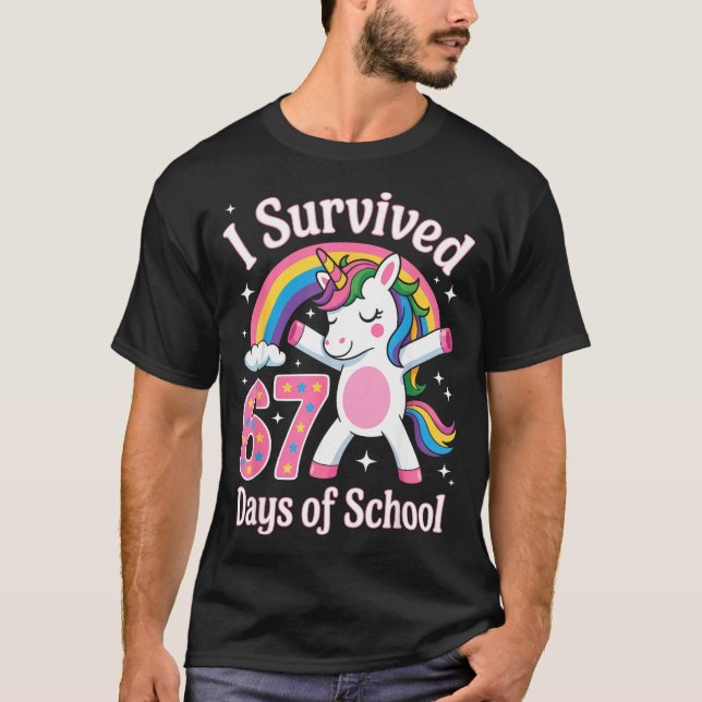 I Survived 67 Days Of School Funny 67 Teachers Kid T-Shirt (Front)