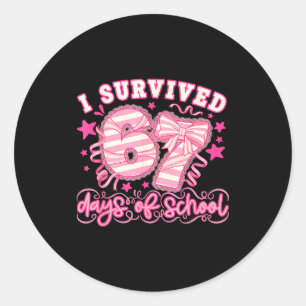 I Survived 67 Days Of School Funny 67 Teachers Stu Classic Round Sticker