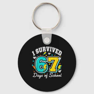 I Survived 67 Days Of School Funny 67 Teachers Stu Keychain