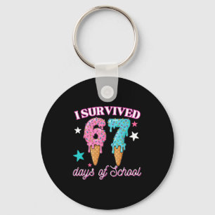 I Survived 67 Days Of School Funny 67 Teachers Stu Keychain