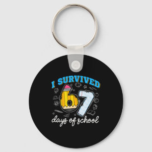 I Survived 67 Days Of School Funny 67 Teachers Stu Keychain