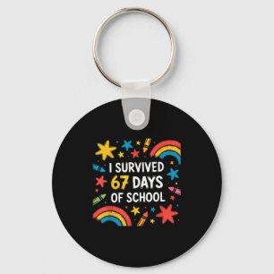 I Survived 67 Days Of School Funny 67 Teachers Stu Keychain