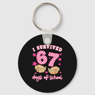 I Survived 67 Days Of School Funny 67 Teachers Stu Keychain