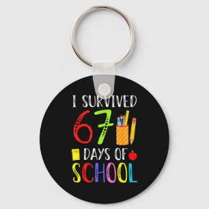 I Survived 67 Days Of School Funny 67 Teachers Stu Keychain