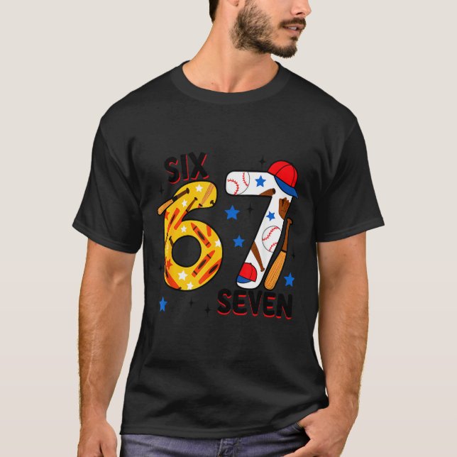 I Survived 67 Days Of School Funny 6 7 Baseball Te T-Shirt (Front)