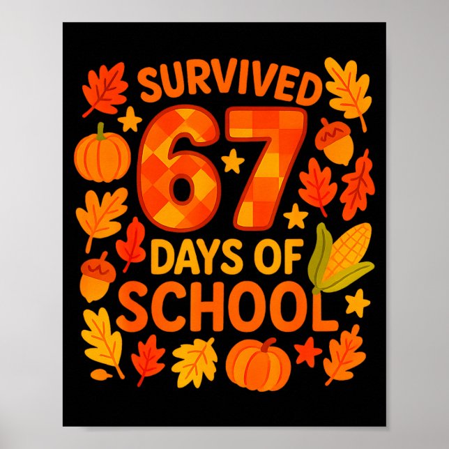 I Survived 67 Days Of School Funny 6 7 Teachers Th Poster (Front)