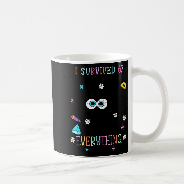 I Survived 67 Days Of School Funny Cat Six Seven M Coffee Mug (Right)