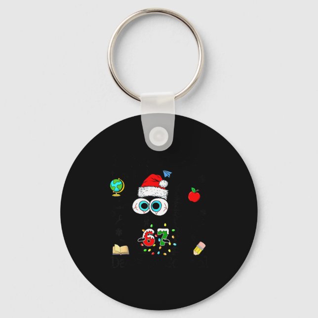 I Survived 67 Days Of School Funny Christmas Black Keychain (Front)