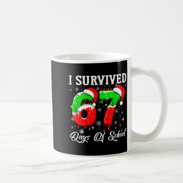 I Survived 67 Days Of School Funny Christmas  Coffee Mug (Right)