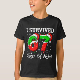 I Survived 67 Days Of School Funny Christmas T-Shirt