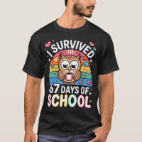 I Survived 67 Days Of School Funny Coffee Owl Scho