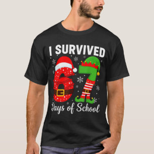 I Survived 67 Days Of School Funny Elf Christmas S T-Shirt