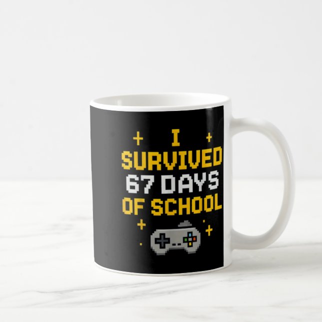 I Survived 67 Days Of School Funny Gamer Student M Coffee Mug (Right)