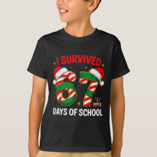 I Survived 67 Days Of School Funny Gen Christmas  T-Shirt