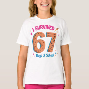 I Survived 67 Days of School Funny Kids School T-Shirt
