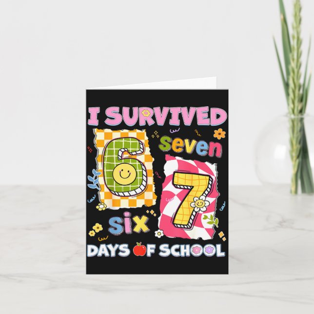I Survived 67 Days Of School Funny Meme Boy Girl T Card (Front)