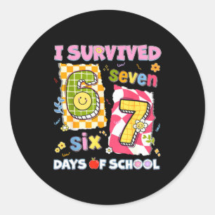 I Survived 67 Days Of School Funny Meme Boy Girl T Classic Round Sticker